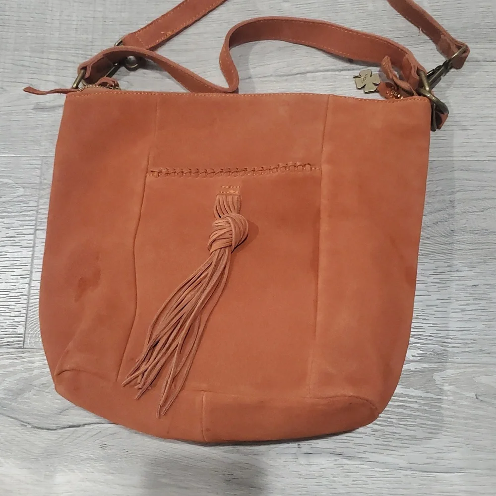Lucky Brand Suede Hobo Tote Brown Bag –  Crossbody, Boho Chic Everyday Purse